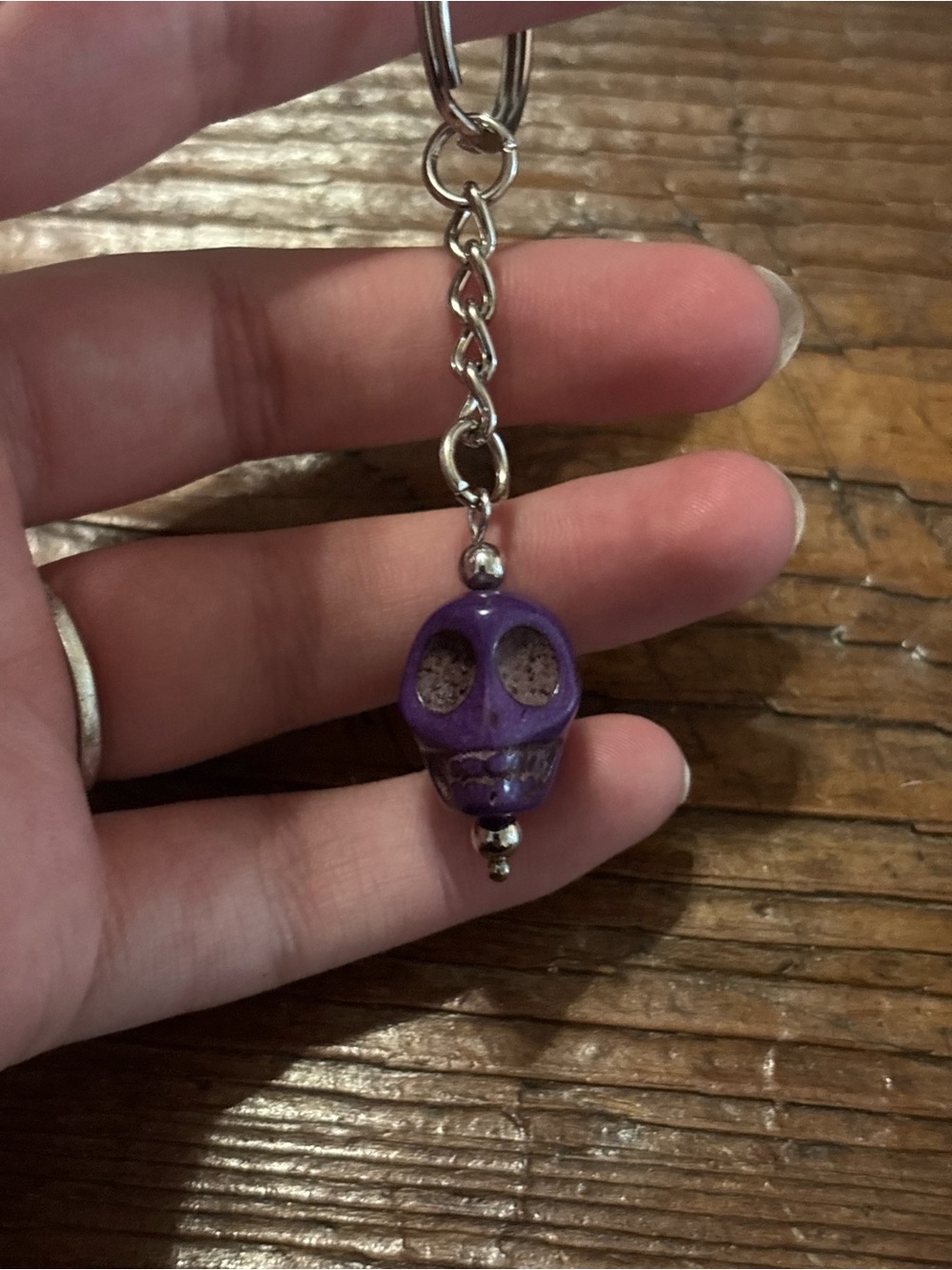 Purple Skull Charm Keychain Pendant for Women